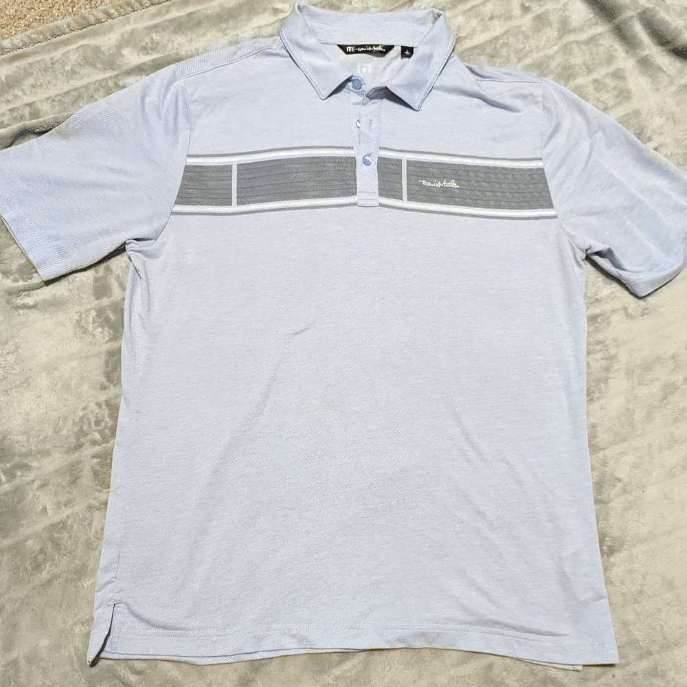 Travis Mathew Blue and Gray Polo Sz L